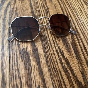 Gold Hexagonal Fashion Sunglasses